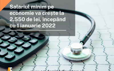Salariul minim brut pe economie va crește începând cu 1 ianuarie 2022