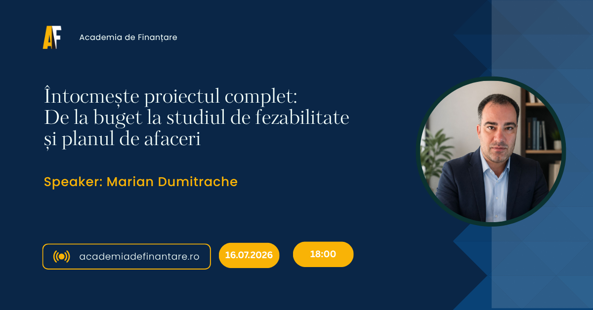 Seminar De la buget la studiul de fezabilitate și planul de afaceri